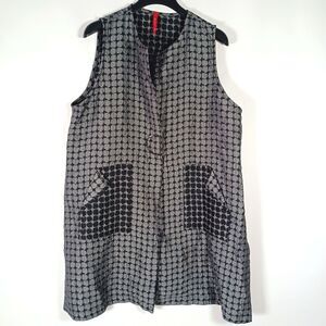 IC by Connie K Tunic Jacket XL Metallic Crinkle Tunic Art to Wear Lagenlook